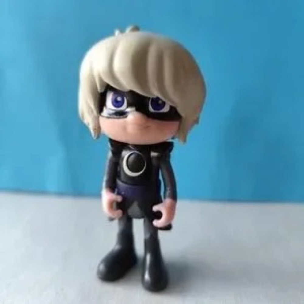 Black and Cream Superhero Kids Action Figure - Moon Emblem